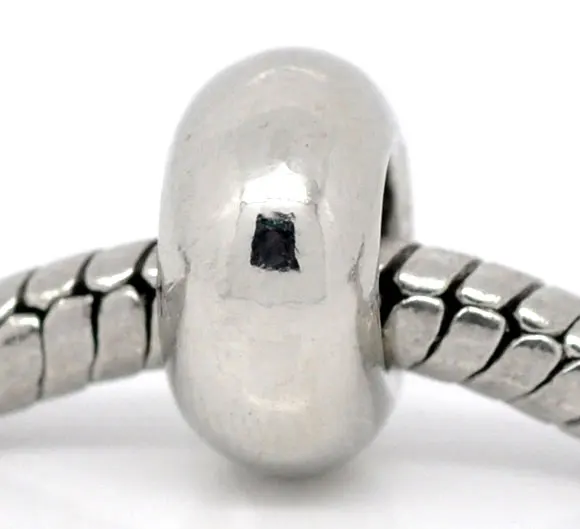 Шармы из металлического сплава в европейском стиле круглые Серебристые шарики с