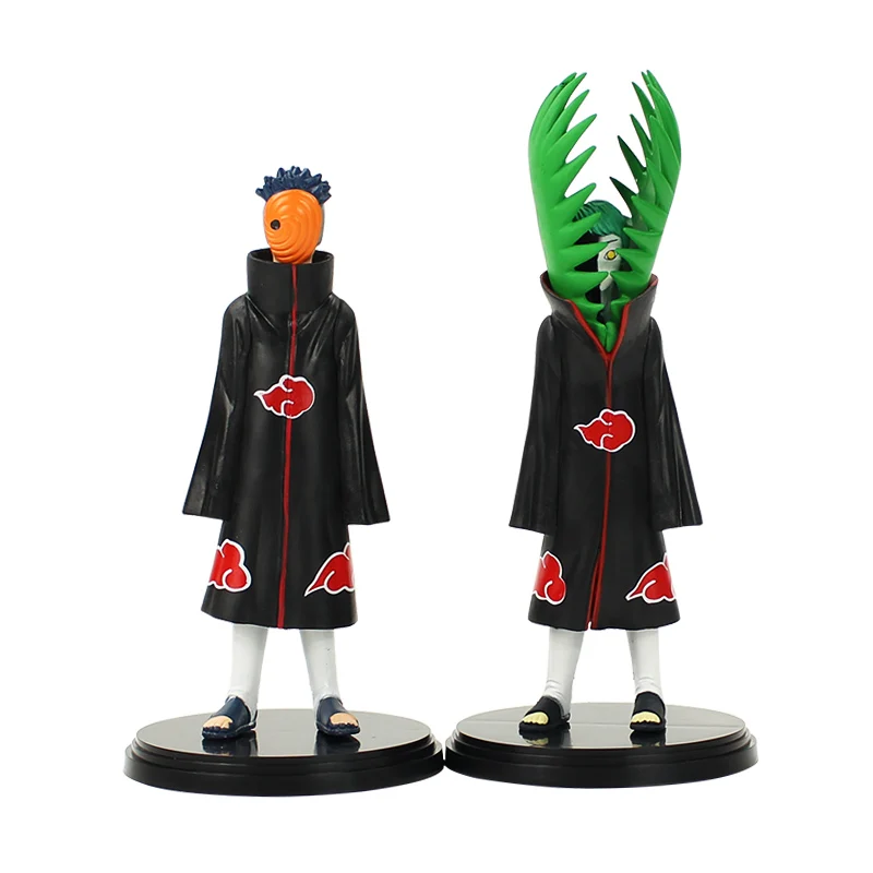 Tobi Zetsu 2 шт фигурки Наруто Саске Какаши Шикамару Хината Мадара Гаара боль Итачи Минато Kurama Сасори Deidara Акацуки модель игрушки - Цвет: Tobi Zetsu