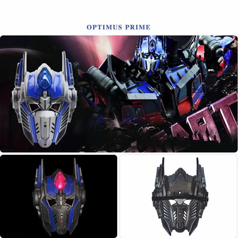 As Picture Светодиодный маски с подсветкой супергерой Капитан Америка и Человек-паук Optimus Prime маска для взрослых детей вечеринка Хэллоуин подарок на день рождения - Цвет: As Picture