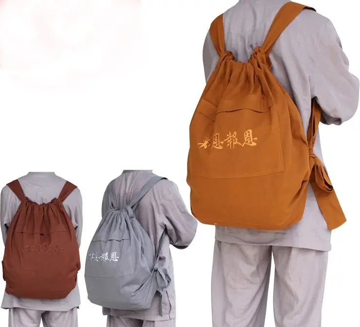 3color zen monk backpack Buddhism bags martial arts package shaolin monks kung fu lay meditation big bag | Спорт и развлечения