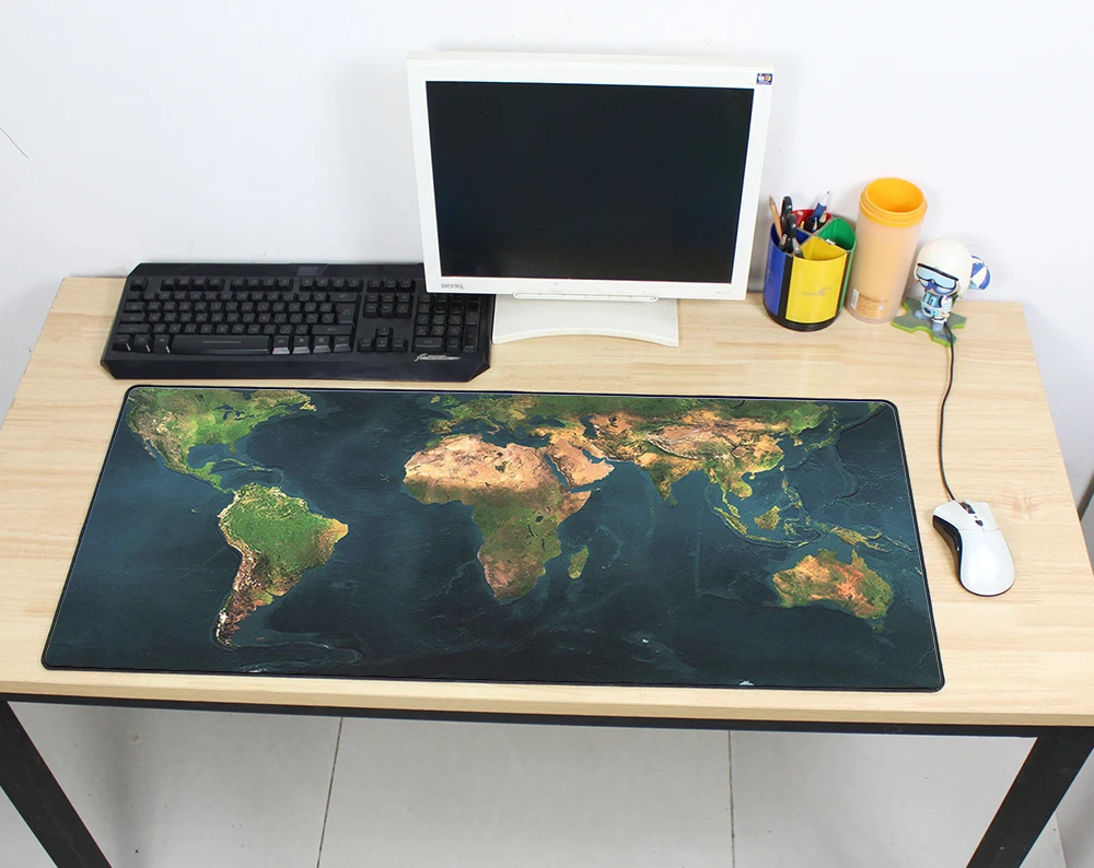 Игровой коврик для мыши с картой мира 900x400 мм сделай сам XL большой геймерский