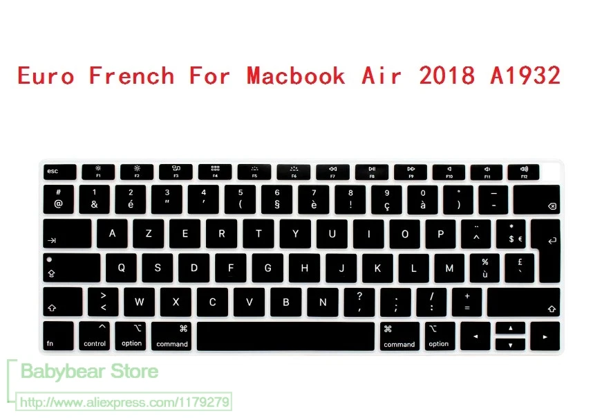 Для новейшего Macbook Air 13 3 дюйм чехол для клавиатуры кожа Azerty Французская версия США