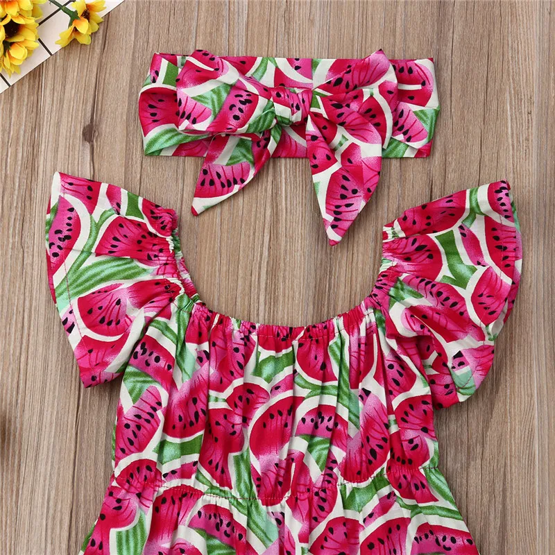 Pudcoco/Одежда для маленьких девочек Боди без рукавов с принтом арбуза
