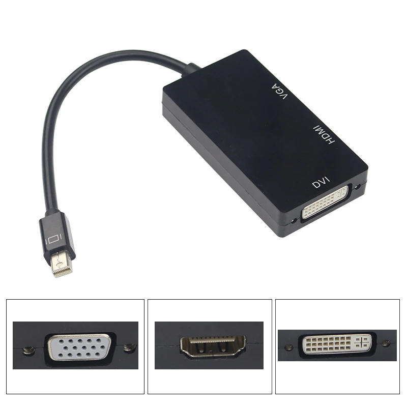 3 в 1 дисплейный порт MiniDP типа дисплей Порты и разъёмы для док станции DVI/VGA/HDMI