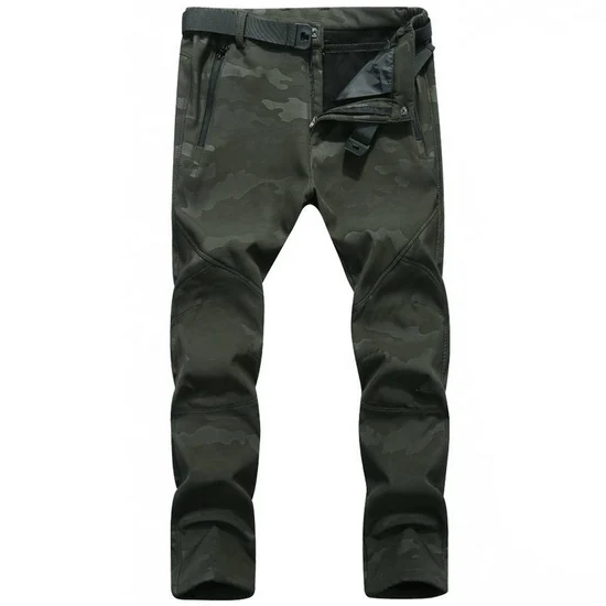 army green S-5XL, мужские зимние камуфляжные штаны, мужские уличные флисовые софтшелл брюки, водонепроницаемые лыжные треккинговые походные брюки для мужчин AM365 - Цвет: army green