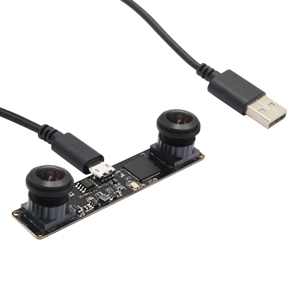 Синхронизация рыбий глаз USB камера стерео веб MJPEG 60fps 2560X960 двойной объектив OV9750