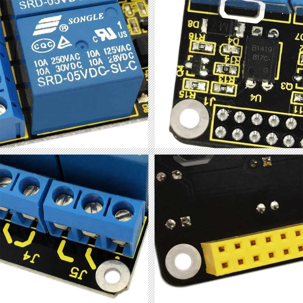 Keyestudio RPI 4channel-Relay 5В Щит для Raspberry Pi/CE сертификация