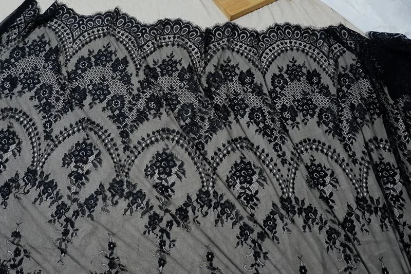 GLace 3M/Lot African Lace French Eyelash Fabric Embroidered DIY Clothing Wedding Dress Table Flag Accessories TX649 | Дом и сад