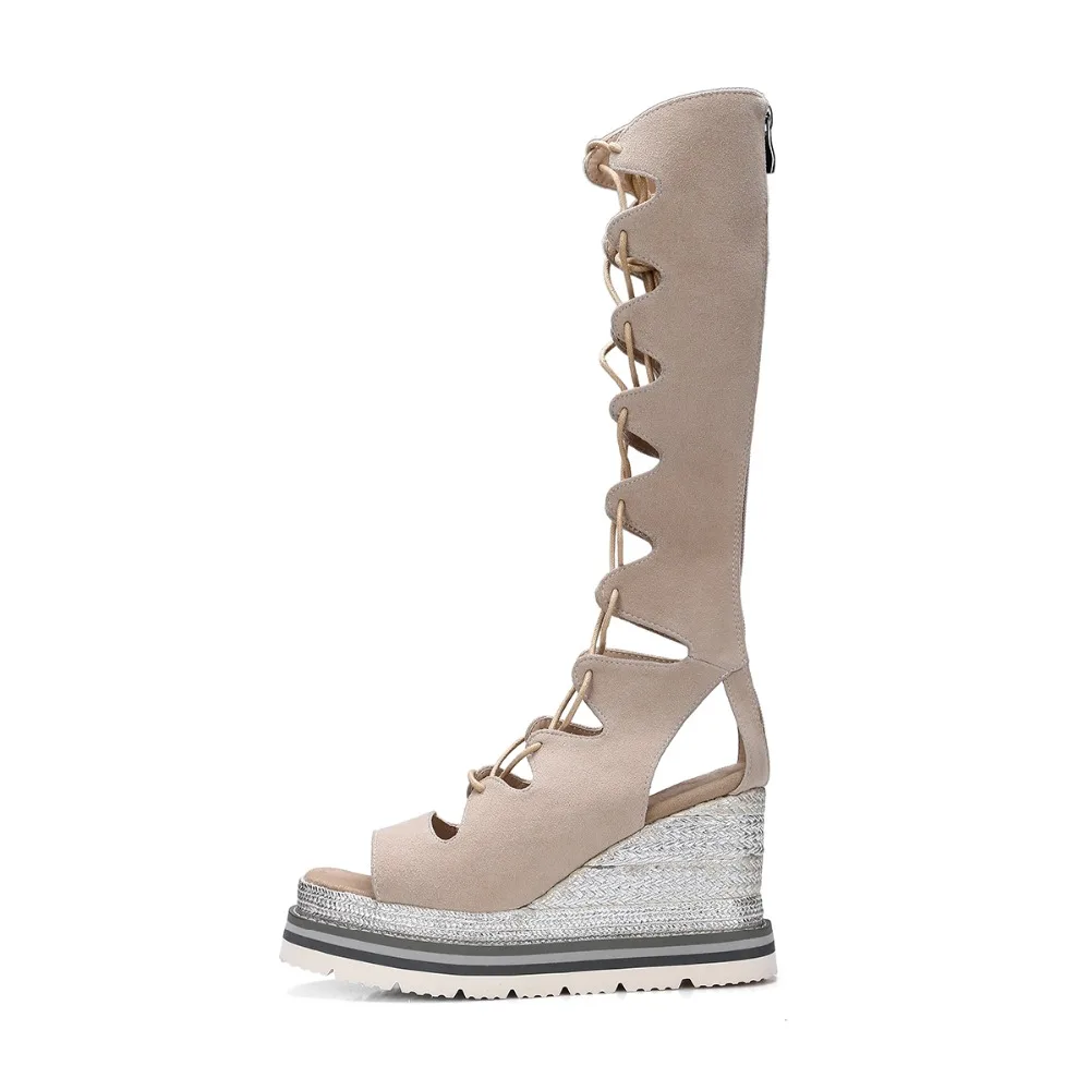 Женские сандалии из натуральной кожи на танкетке размеры 32|sandals for|casual sandalssandals for