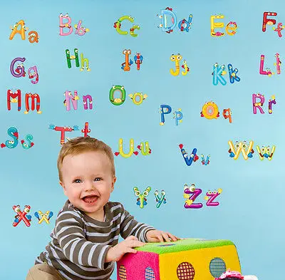 Большой мультяшный алфавит буквы дневного света детская комната домашний декор