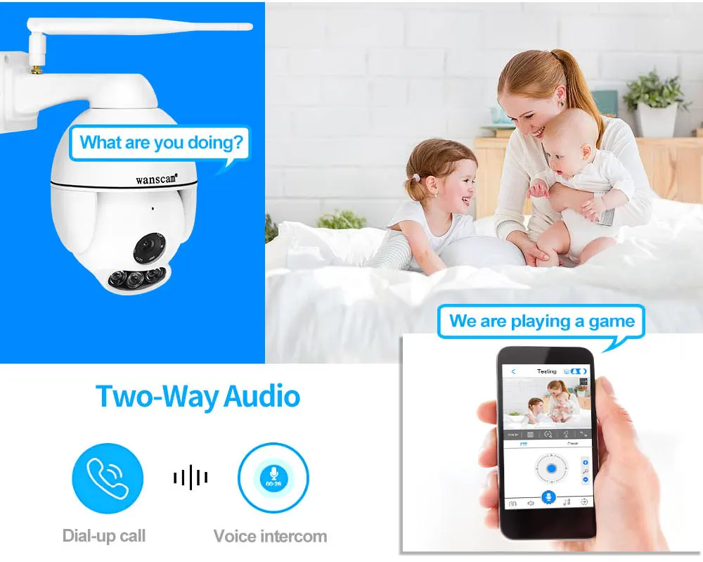 Wanscam 1080P Wifi IP Камера PTZ 2.0MP Wifi беспроводная видео CCTV камера наблюдения дверной звонок Открытый водонепроницаемый ИК 50 м 4X зум