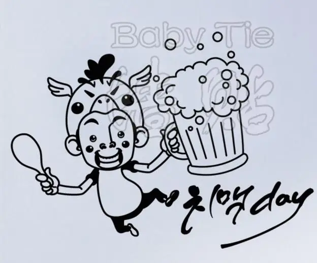 Настенная Наклейка для пива жареной курицы магазина пивных чашек напитков