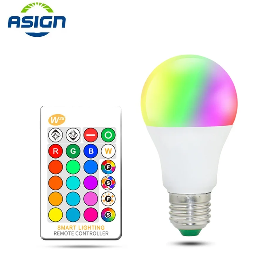 E27 E14 Светодиодная лампа 3 Вт 5 10 15 220 В RGB 16 цветов сменный волшебный свет