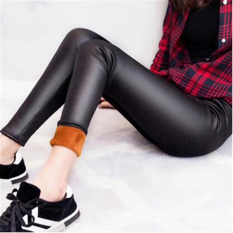 Новинка 2017 Зимние теплые брюки женские плотные бархатные Стрейчевые узкие