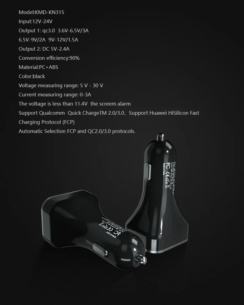 CRDC автомобильное зарядное устройство Quick Charge 3,0 светодиодный дисплей USB быстрое зарядное устройство для Xiaomi iPhone X huawei samsung S9 S8 QC 3,0 USB Автомобильное зарядное устройство