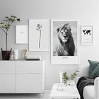 Картина HAOCHU в скандинавском стиле, картина, Современная Карта льва, украшение для дома, Настенная картина для гостиной