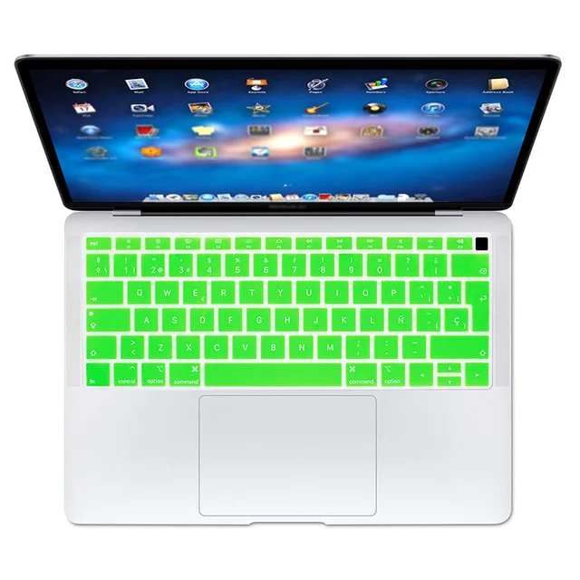 Green Испанский ЕС Teclado защитный чехол для клавиатуры, защитная кожа для нового Apple MacBook Air 13 13,3 дюймов A1932 Touch ID - Цвет: Green
