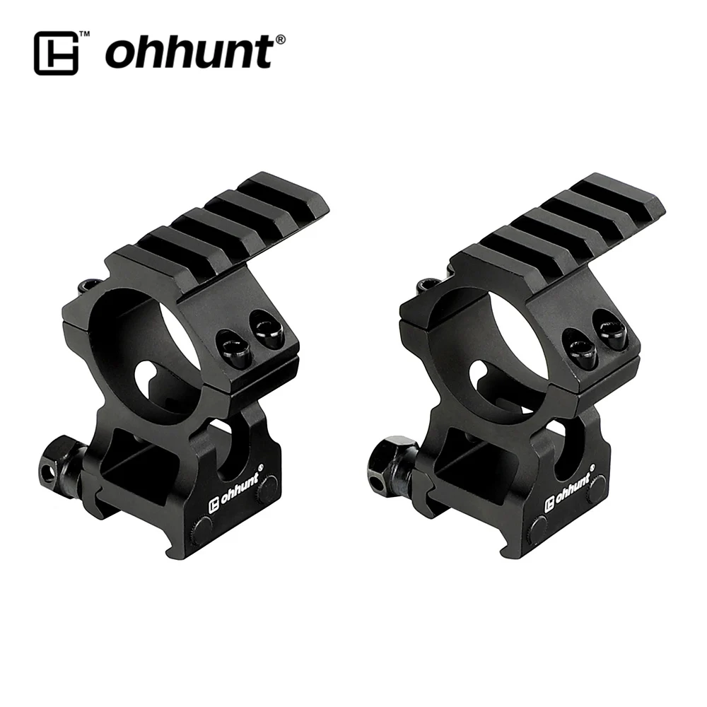 B Style ohhunt Rock-Solid 25.4mm 30mm Scope Picatinny Rings Hunting Tactical Riflescopes Mounts With Top Rail For AK 47 AR15 - Цвет: B Style