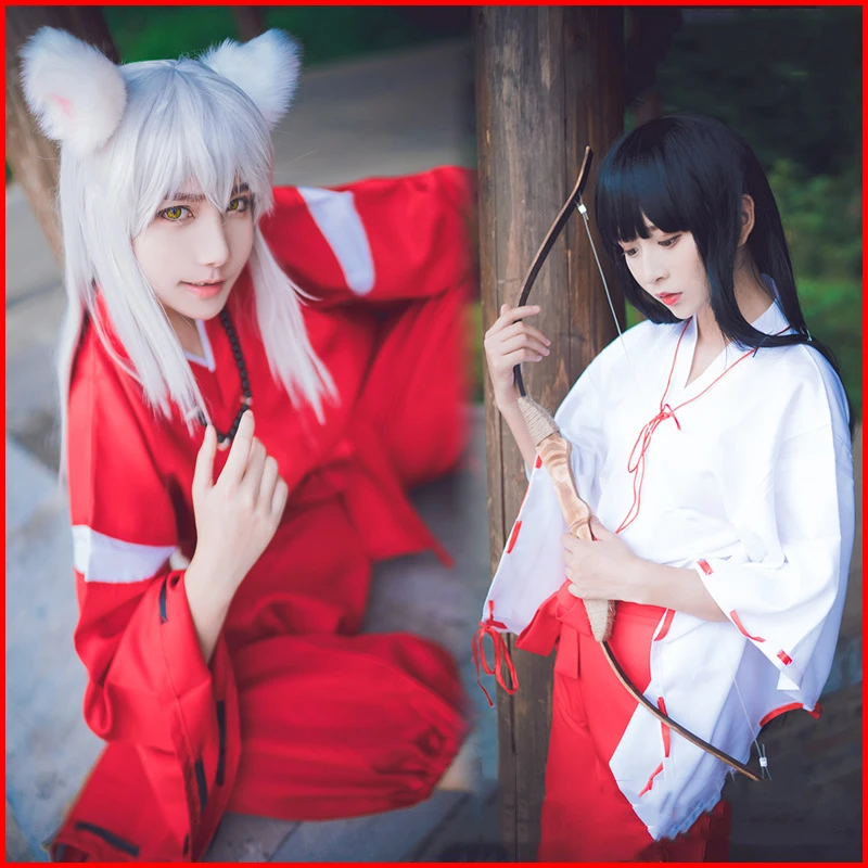 Inuyasha Косплей костюмы Красный японское кимоно ночной халат для мужчин костюм W