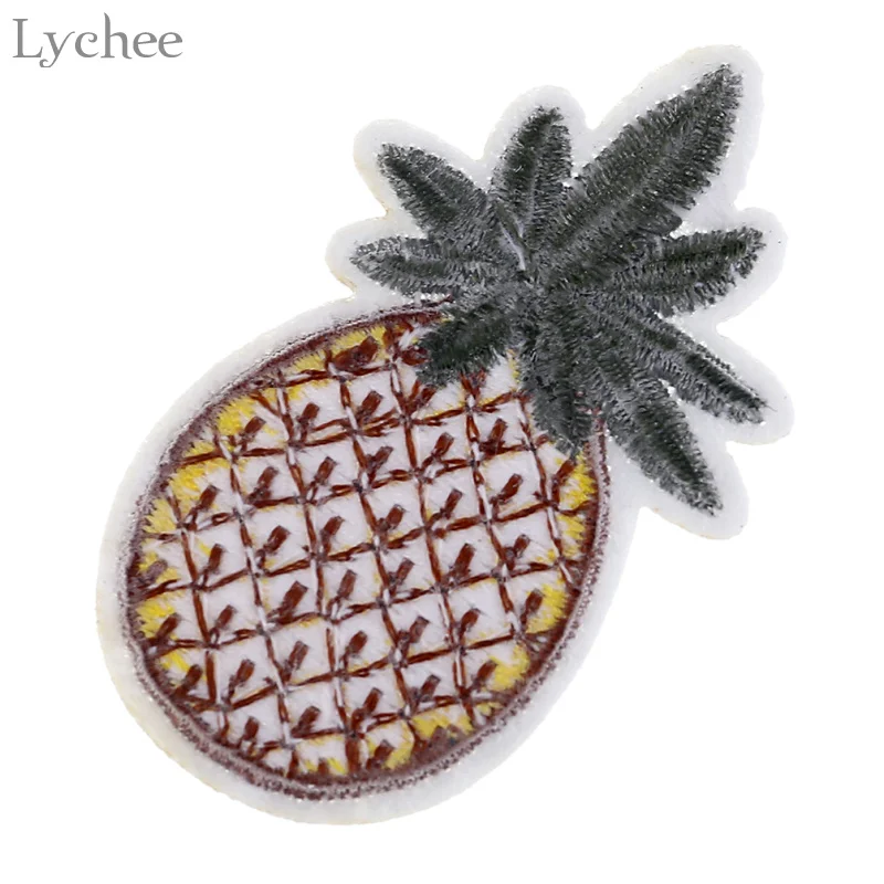 Lychee 10pcs Pineapple Patches For Clothing Iron On Embroidered Fruit Patch Applique DIY Sewing Accessories Clothes | Дом и сад