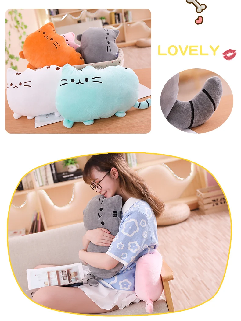 25cm Push een Plush Cat Toys Stuffed Animal& Plush Toys Soft Cat Pillow Pus heen Stuffed Cat Doll for Kids Girl Gift Cheap Toys