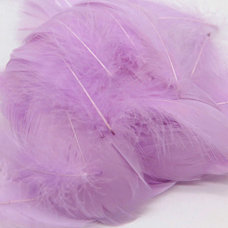 Light purple Натуральные гусиные перья 8-12 см, цветные плавающие перья для рукоделия, головной убор, сделай сам, ювелирный материал, аксессуары, 100 шт - Цвет: Light purple