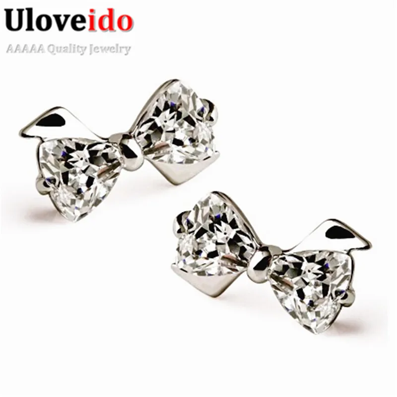 Модные серьги гвоздики с серебряным циркониевым топазом и камнями