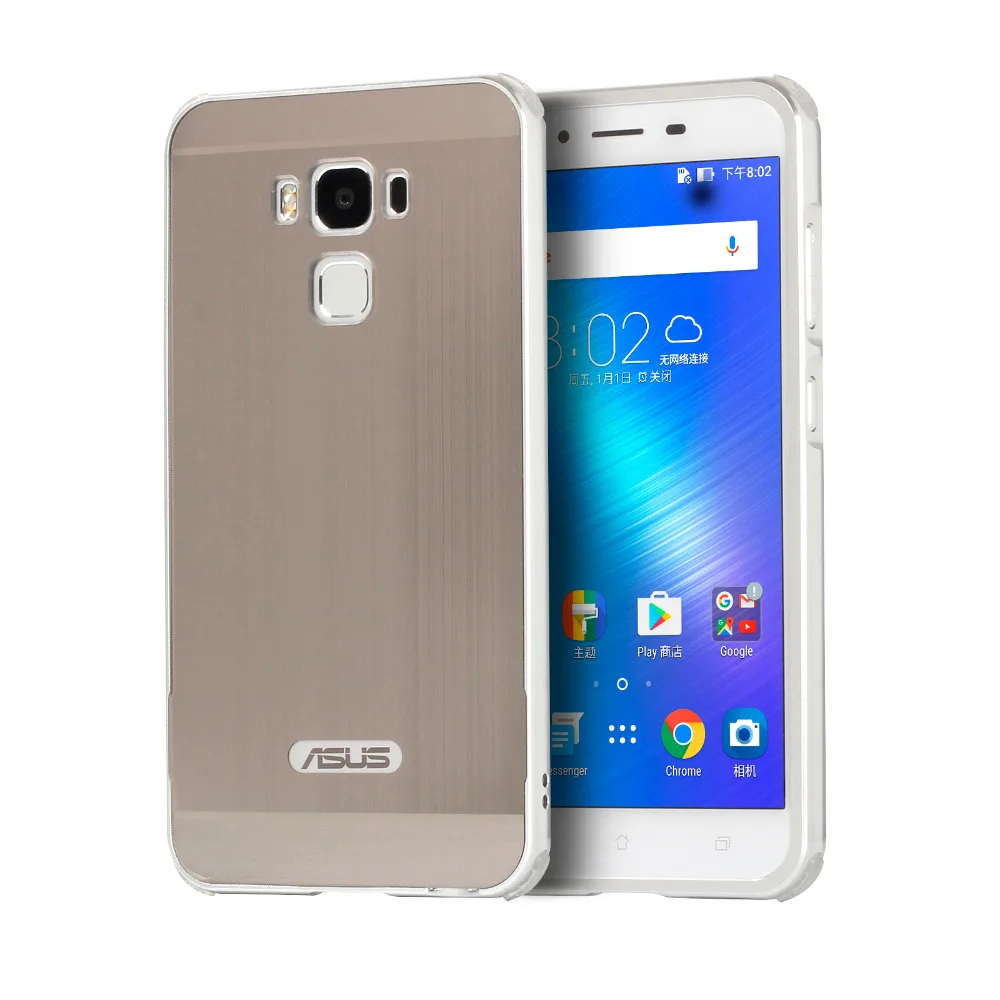 For ASUS ZenFone 3 Max ZC553KL Case Electric Plating Metal Frame and Wire Drawing Effect Acrylic Cases for ZenFone3 |