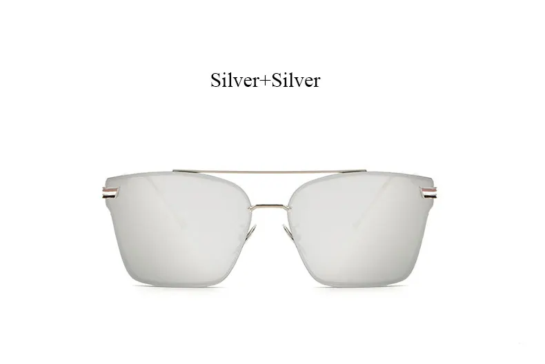 Женские зеркальные солнцезащитные очки с квадратным кошачьим глазом без оправы