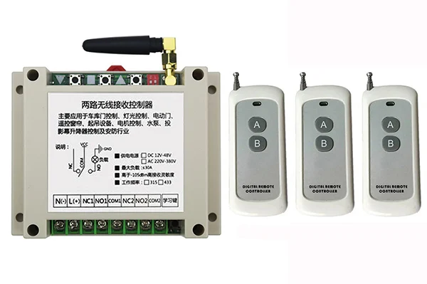 AC220V 250В 380В 2CH 500 м радиус действия RF беспроводной пульт дистанционного управления