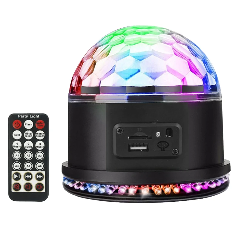 Rgb Mp3 кристалл магический шар Звук Активированный Dj огни мини вращающийся Строб