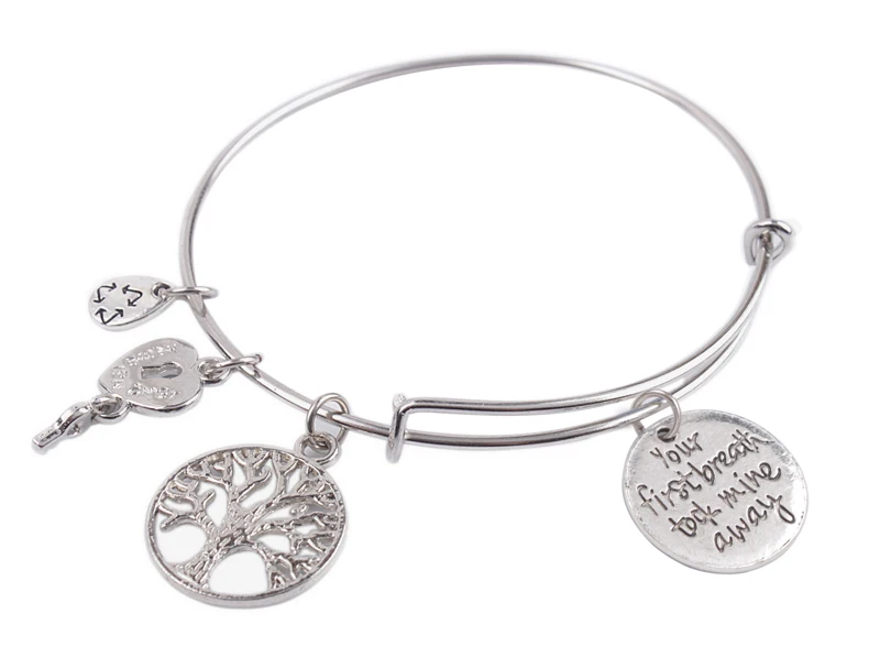 5 шт. расширяемый проволочный браслет ваш первый вдох взял меня за руку Шарм