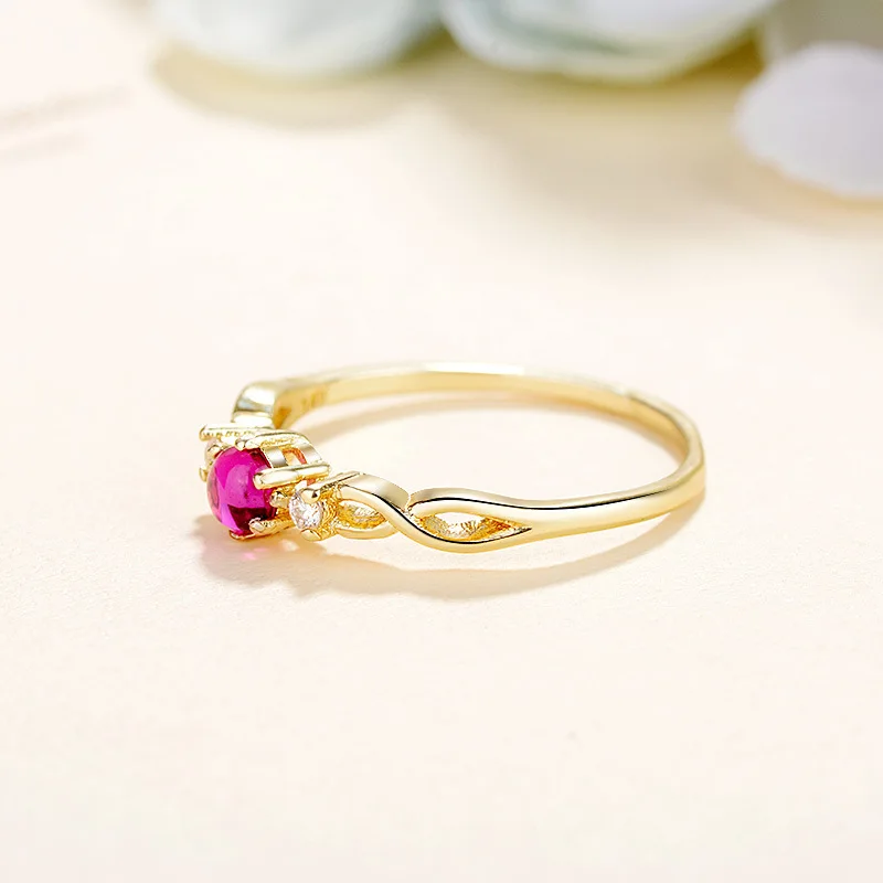 Роскошный золотой свет кольцо небольшой свежий инкрустированные циркон очень