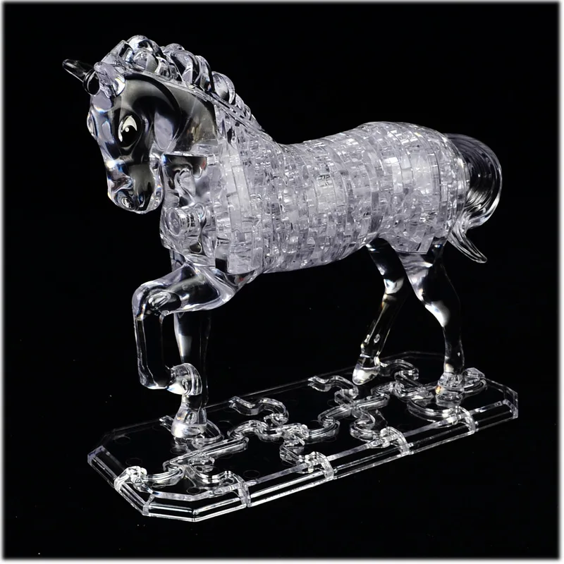 White Horse 3D мозаика из кристаллов: старинная машина, двухъярусный автобус, череп, слон, лобзик; украшения для дома, игрушки в подарок на день рождения, без розничной упаковки - Цвет: White Horse