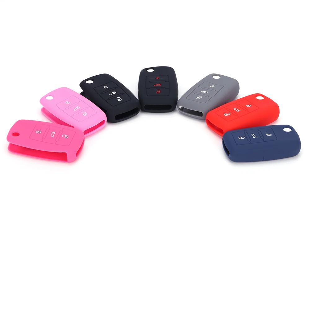 Трендовый продукт Мягкая силиконовая резина 3 кнопочный ключ автомобиля чехол