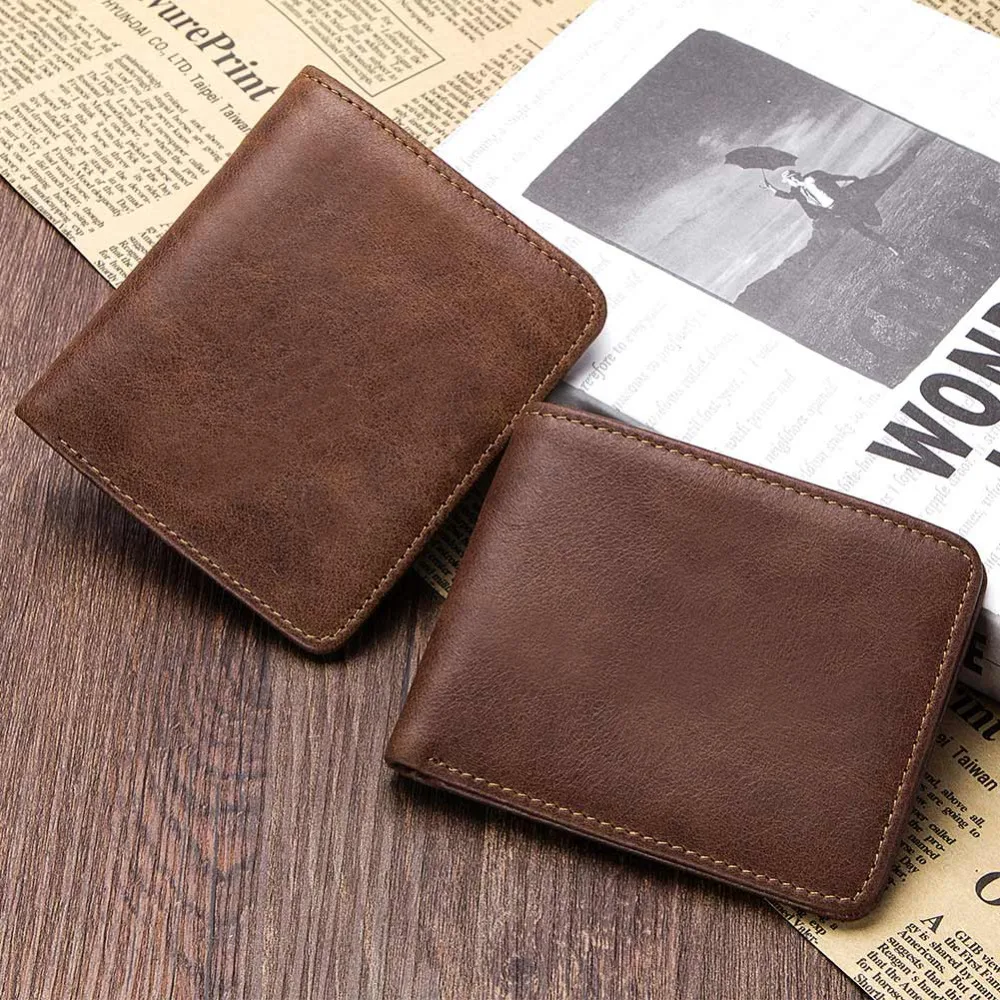 Бренд KAVIS Бесплатная гравировка Натуральная Воловья кожа мужской маленький