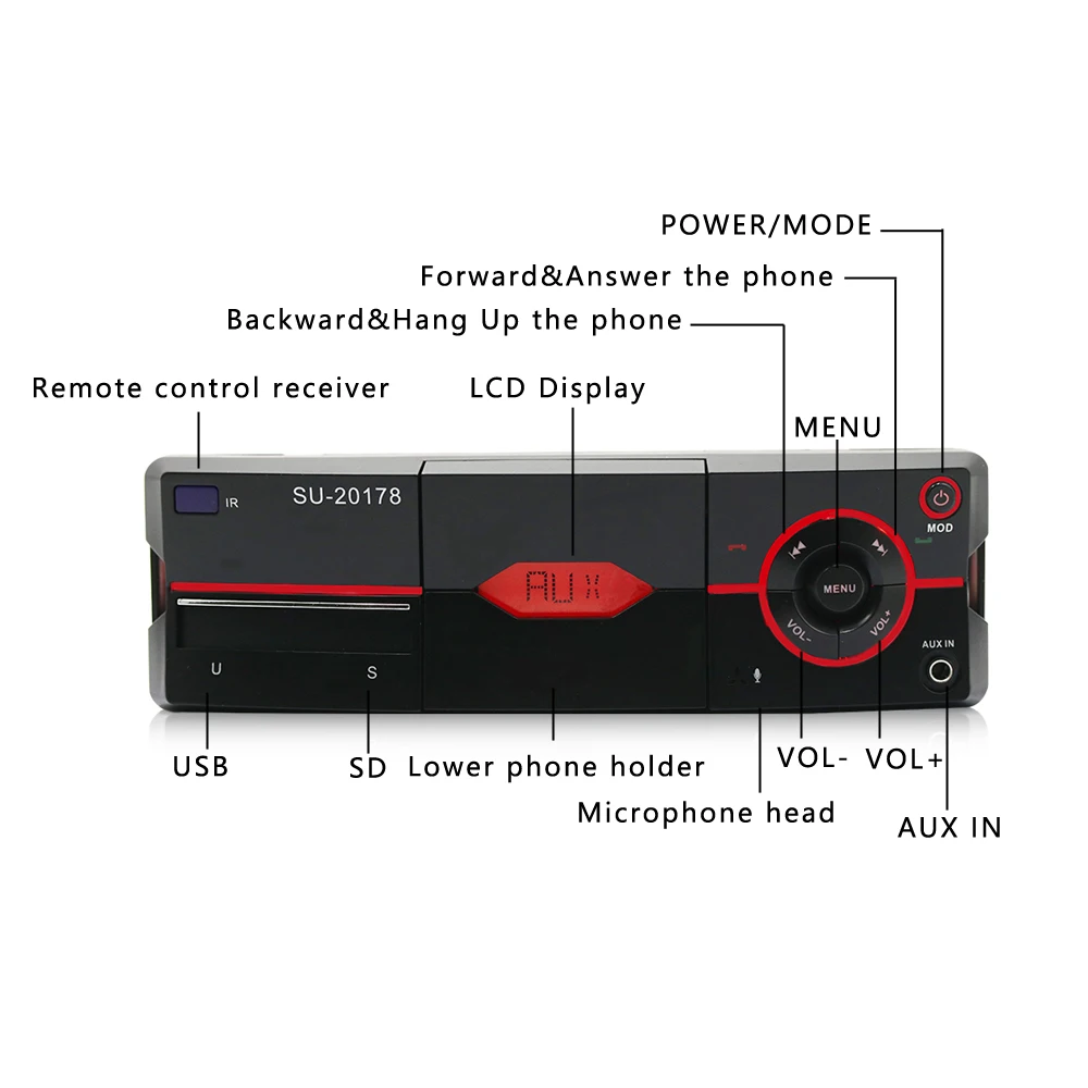 AMPrime 1 Din автомагнитола MP3 плеер Автомобильный аудио стерео Bluetooth радио 12 в FM AUX