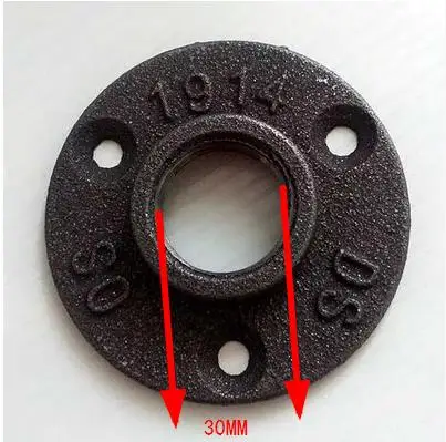 

12Pieces/Lot (DN25-1''Pipe )Base Diameter:8.5CM Cast Iron Industrial Pipes Flange Wall Base Pipe Support Base