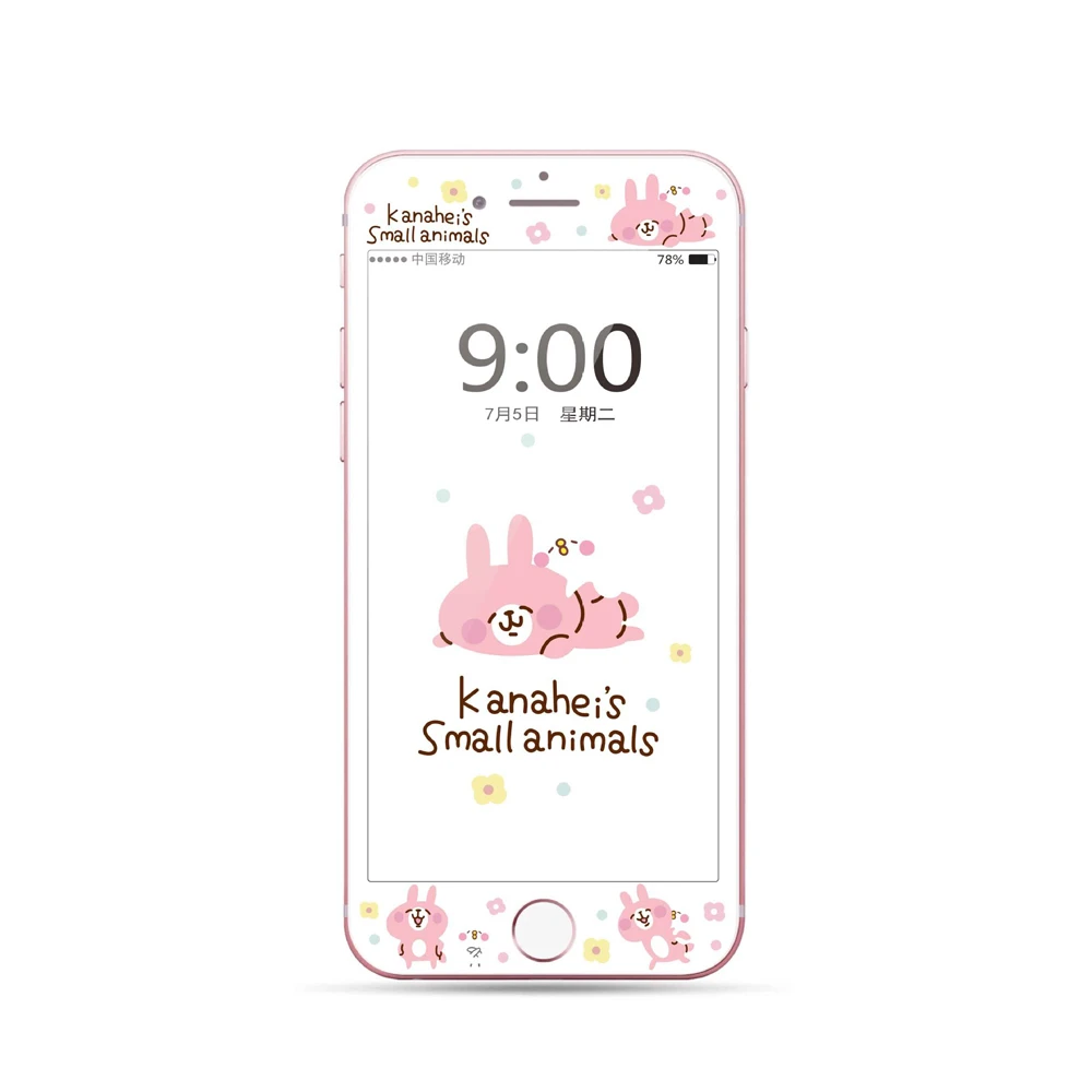 Закаленное стекло для защиты экрана для iPhone 6, 6s Plus, 7, 8 Plus, Kitty Cat, мультфильм, защитное полное покрытие, 3D пленка с закругленными краями SH04 - Цвет: 92