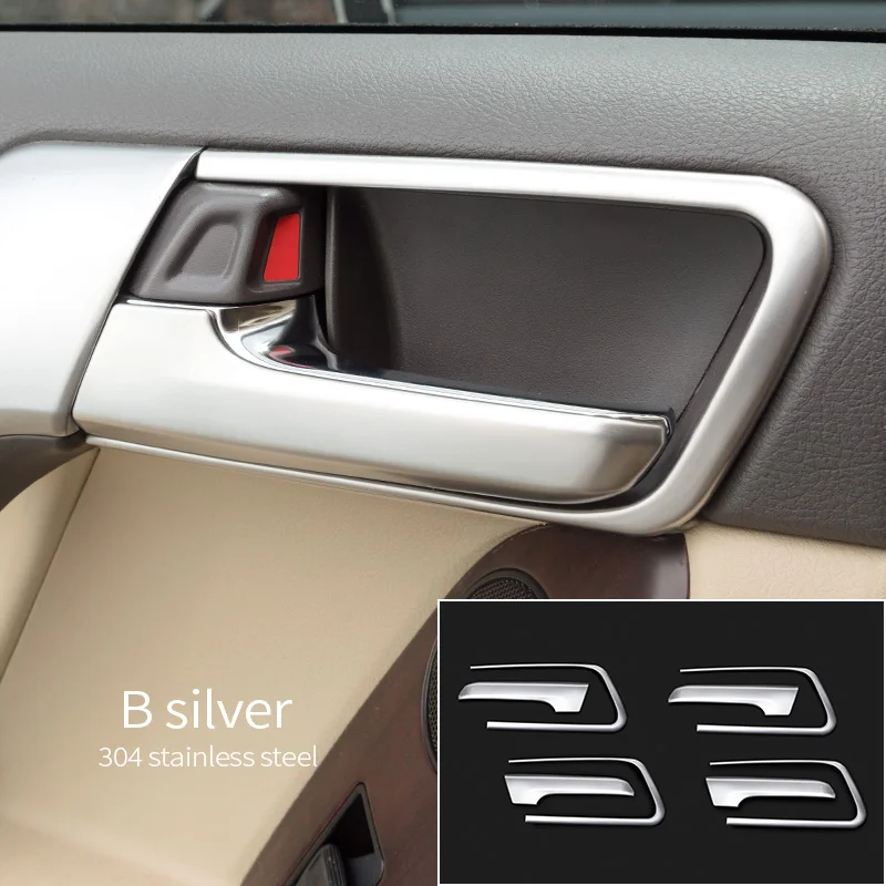 B silver OriginSpark для 2010- Toyota land cruiser Prado Межкомнатная дверь из нержавеющей стали с перчаткой, защитная накладка - Название цвета: B silver