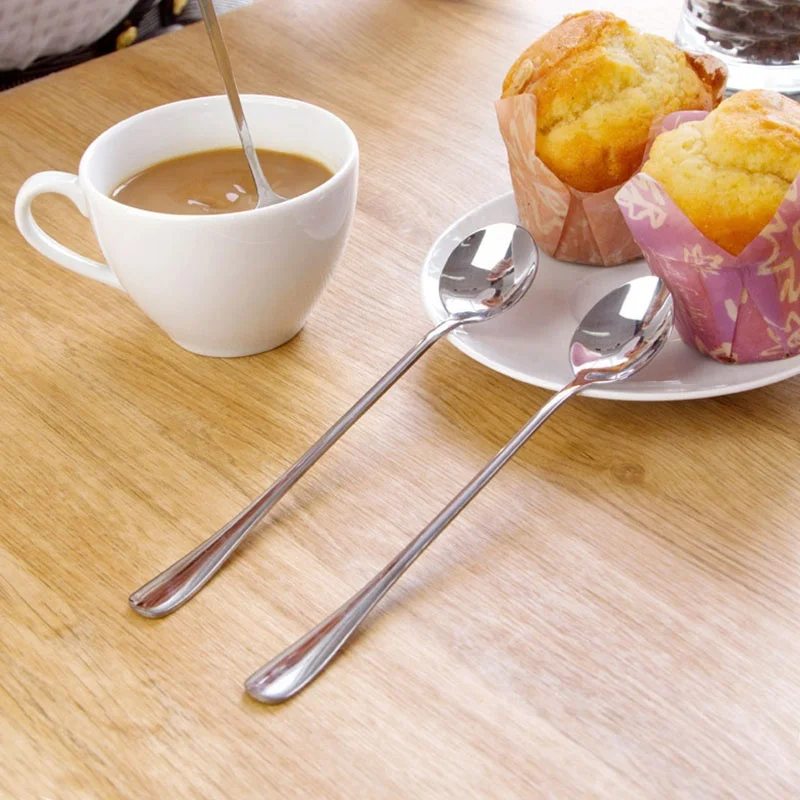 

1Pc Long Handled 304 Stainless Steel Coffee Spoon Ice Cream Dessert Tea Stirring Spoon For Picnic Kitchen Accessories Bar Tools