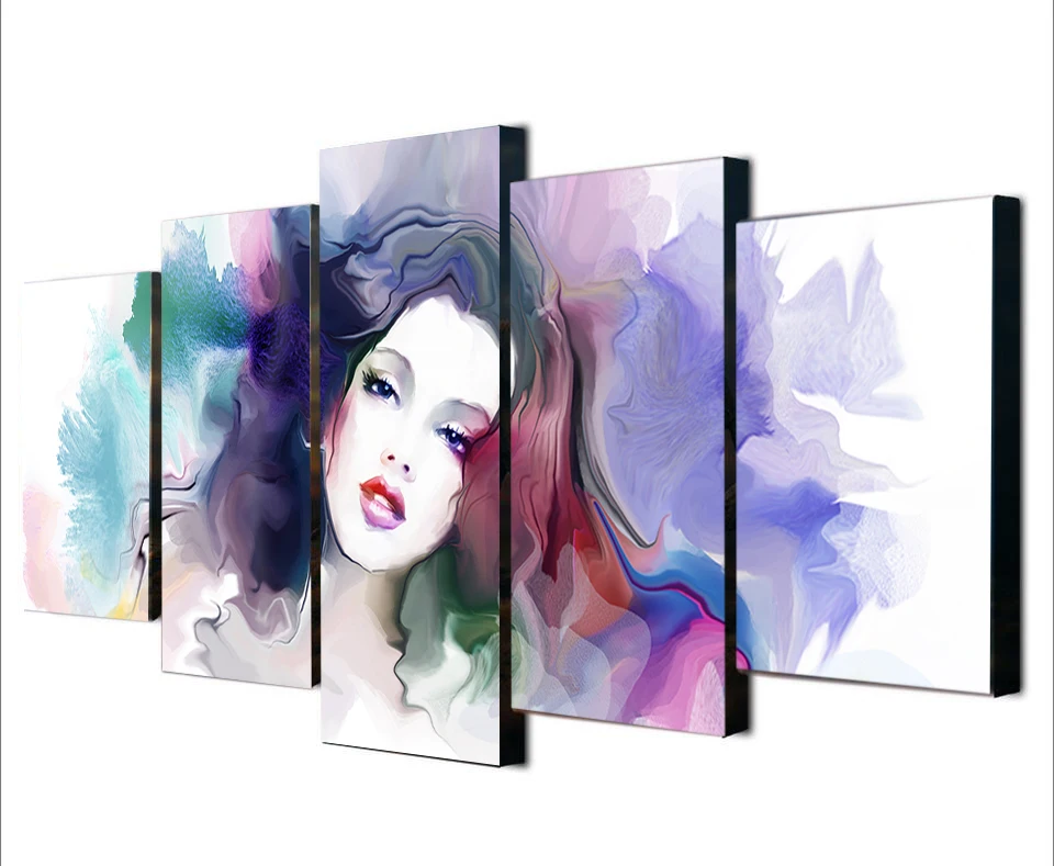 Unframed 5 шт. акварель девушка Холсты для живописи стены Книги по искусству печати