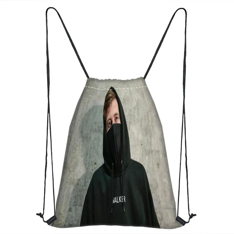 На заказ Alan Walker Drawstring сумка атласная мягкая сумка Портативная печать логотипов под заказ рюкзак больше размеров - Цвет: 10
