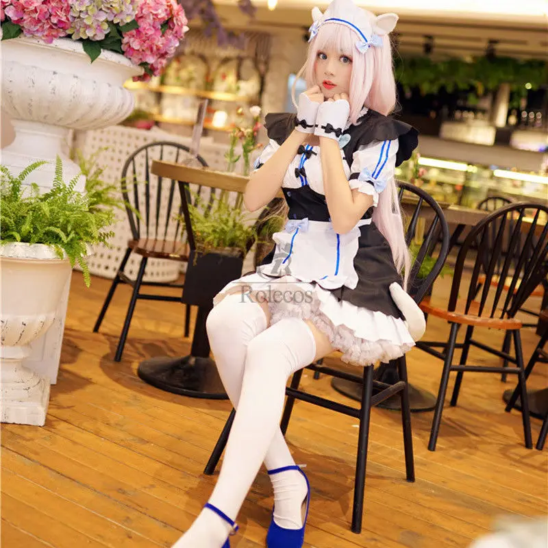 Nekopara Chocola ванильный Косплей Костюм женский сексуальный кот платье служанки