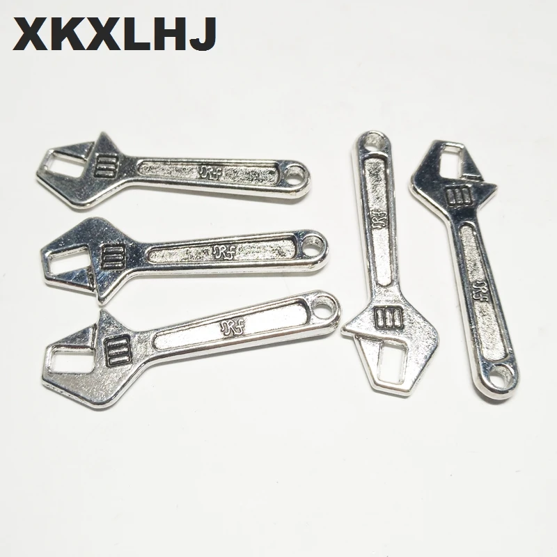 

XKXLHJ 10pcs Charms wrench tool 40*13mm Tibetan Silver Plated Pendants Antique Jewelry Making DIY Handmade Craft