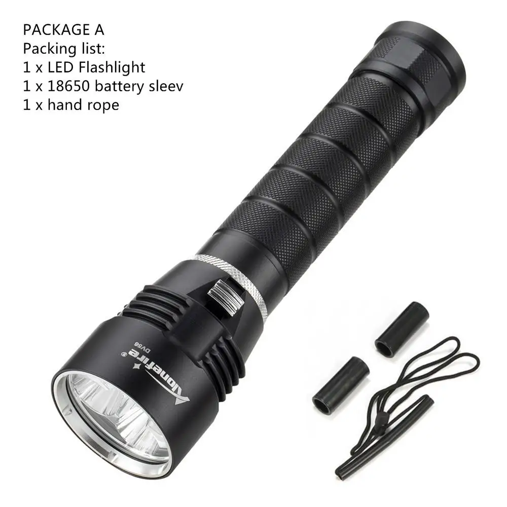PACKAGE A AloneFire DV56 15000Lums дайвинг вспышка светильник 5 x L2 Дайвинг светодиодный фонарь лампа 200 м подводный Водонепроницаемый вспышка светильник фонарь светильник - Испускаемый цвет: PACKAGE A