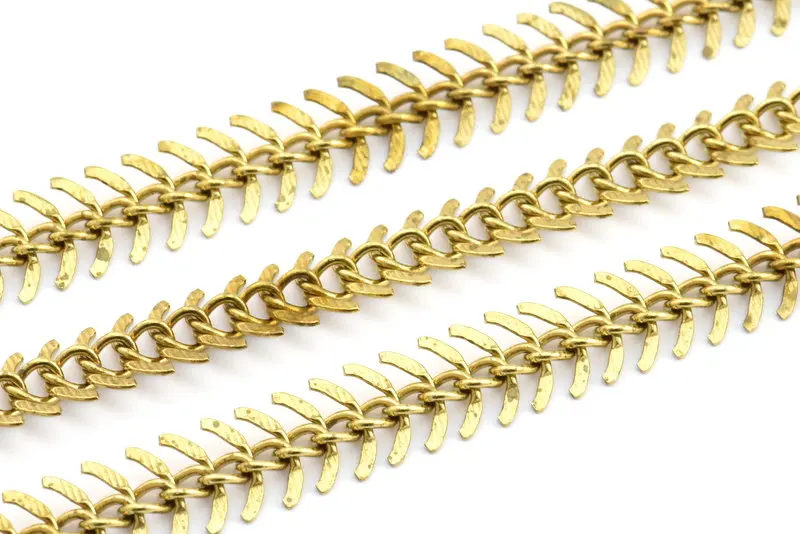 2m (11mm) Z096 2 м. Цепь из необработанной латуни с рыбьими костями(без никеля и свинца).(9-13 мм) z096.nb101. Z146.Bs 1055 - Цвет: 2m (11mm) Z096
