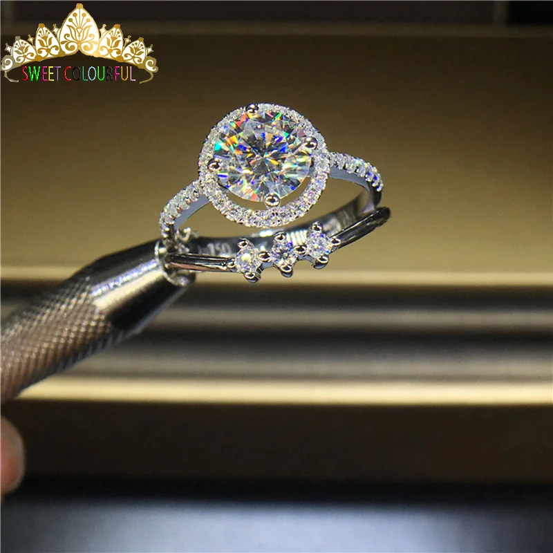 100% 18K 750Au золото Moissanite бриллиантовое кольцо D Цвет VVS с национальным сертификатом MO