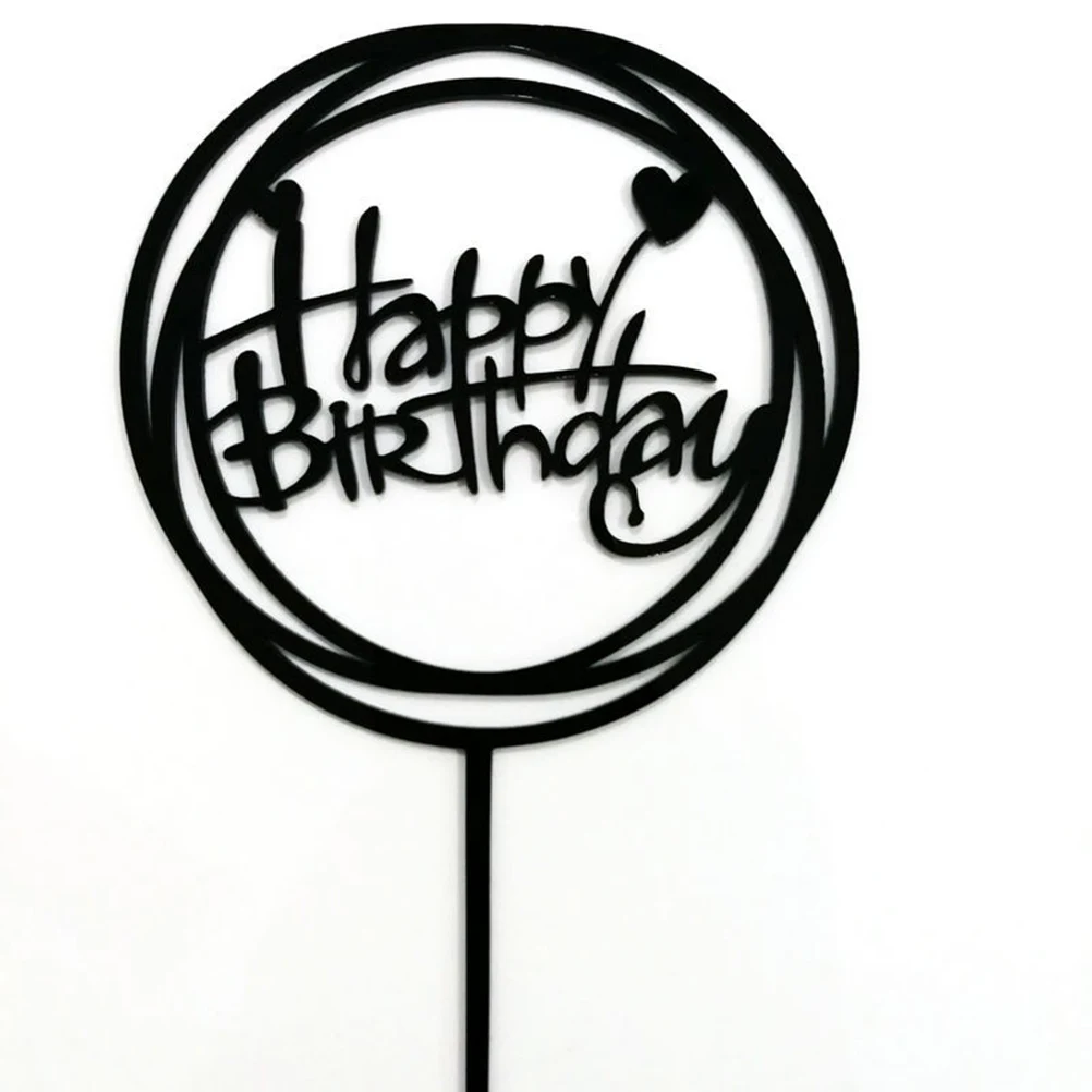 3pcs Happy Birthday Cake Topper Acylic Cupcake Toppers Decorating Food Picks Party Supplies Favors (Random Color) | Дом и сад