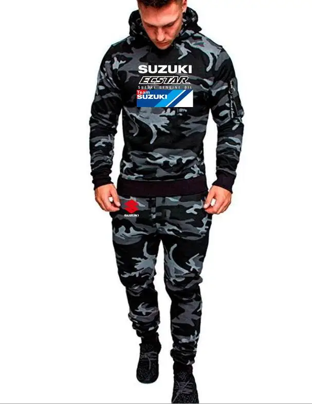 2019 брендовый мужской Камуфляжный спортивный комплект Suzuki team ecstar Толстовка для
